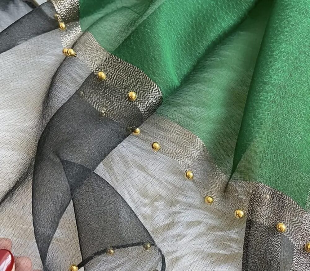 Elegant  Beaded Scarf/Hijab - Image 17