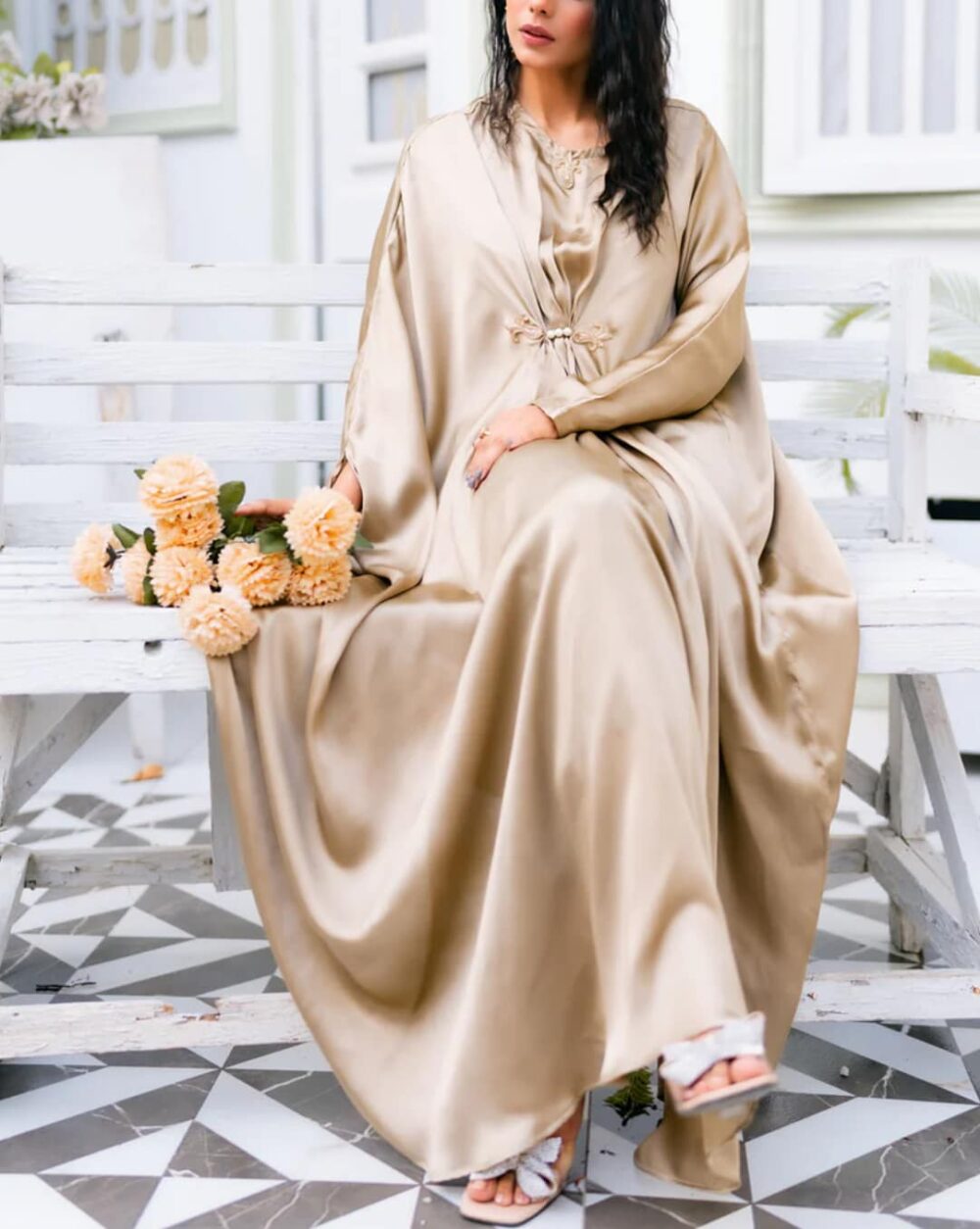 Kaftan One Piece Top Gold Color - Image 4
