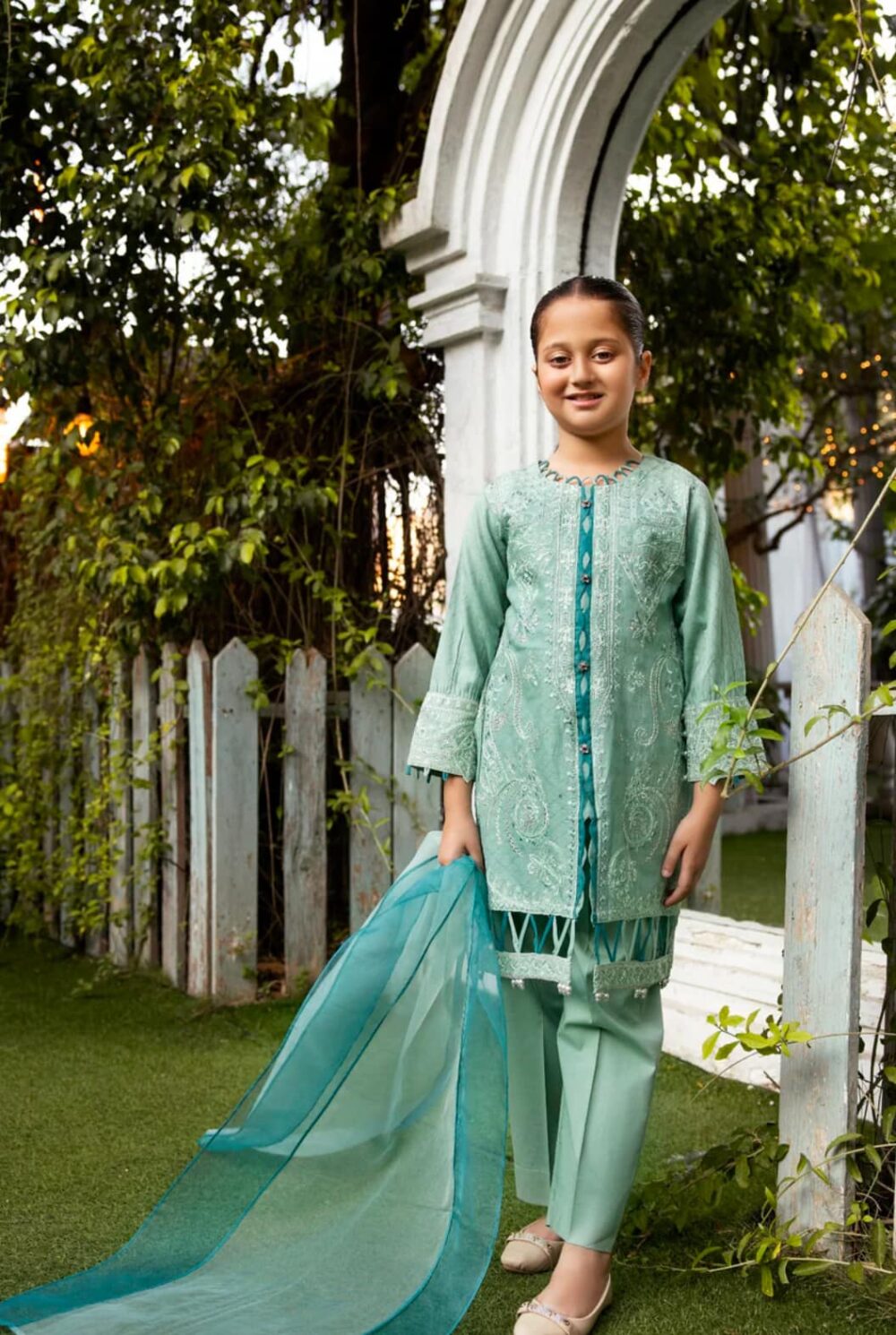Three Pieces Eid Dress for Girls - Image 2