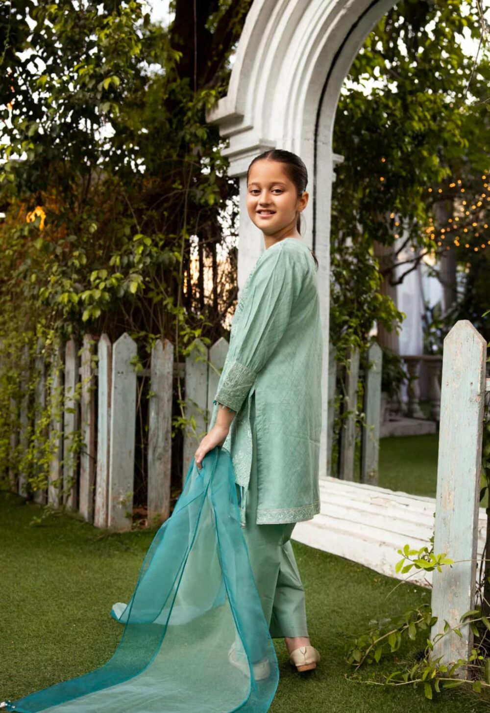 Three Pieces Eid Dress for Girls - Image 3